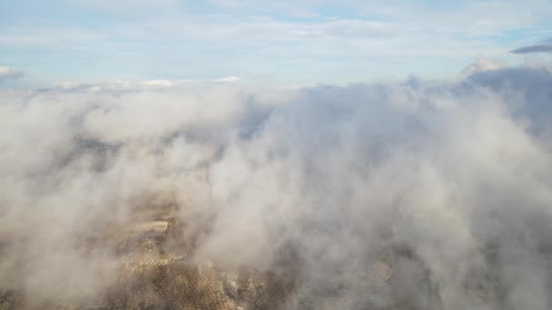 Widok Góry Samolotu Cumulus Chmury Niebie Piękny Zachmurzony Widok Samolotu — Wideo stockowe
