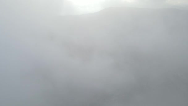 Vista Aérea Das Vistas Jardim Após Nevoeiro Pesado Nuvens Brancas — Vídeo de Stock