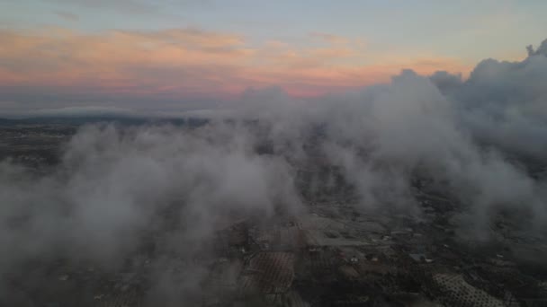 Vista Aérea Bela Paisagem Terrestre Contra Céu Nublado Paisagem Terrestre — Vídeo de Stock