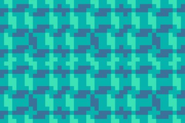 Kusursuz piksel mozaiği. Karelere sahip soyut arkaplan duvar kağıdı, kumaş, tekstil veya giysi tasarımı için kullanılabilir. Kağıt paketleme ve baskı. Vektör illüstrasyonu.