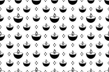 Geleneksel Hint Yağı Diya ve Metal Yağ Kalıpları Çizimi veya Çizimi Düzenlenebilir Resimler. Vektör illüstrasyonu