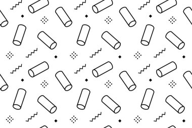 Soyut 3 boyutlu geometrik vektör şekilleri. Memphis, izometrik geometrik şekiller ve şekiller oluşturdu. Dekoratif izometrik ve hipster Memphis şekilleri. Vektör illüstrasyonu