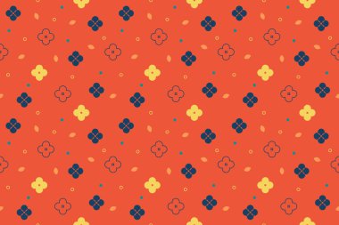 Retro memphis tarzında kusursuz soyut desen. Renkli geometrik şekiller arka plan. Turuncu ambalaj kağıdı. Bauhaus 'un minimalist grunge dokusu. Soyut renkli funky arkaplan.