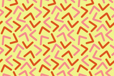 Parlak renkli, soyut bir desen. Elle çizilmiş çizgili, pürüzsüz bir desen. Tekstil, duvar kâğıdı ve yüzey tasarımı için modern hipster arka planı. Vektör illüstrasyonu