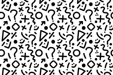 Okul geçmişine el çizimi. Komik pop soyut vektörü Doddles. Matematik, bilim ve eğitim kavramları için harika. Kırtasiye kusursuz vektör deseni.