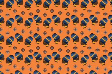 Afrika etnik geleneği. Kusursuz güzel Kitenge, chitenge, Dutch Wax tarzı. Renkli moda tasarımı. Geometrik soyut motif. Vektör illüstrasyonu