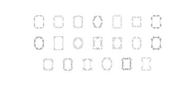Tropikal el çiçekli çerçeveler çizdi. Taslak hazır. Orman yaprakları çizimi. Çiçek seti. El çizimi. Vektör izole koleksiyonu. Doğal bahar düğün kartı. Yaz tropik yaprakları. Botanik çerçeveler.