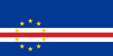Cape Verde Cabo Verde Ulusal Bayrağı ulusal günlerde kullanılabilir. Vektör illüstrasyonu