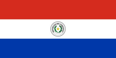 Ulusal Paraguay bayrağı ulusal günleri kutlamak için kullanılabilir. Vektör illüstrasyonu