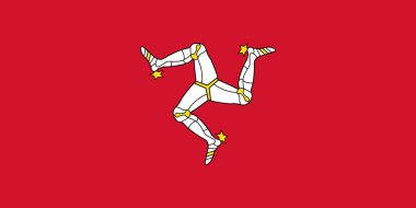 Ulusal AIse of Man bayrağı ulusal günleri kutlamak için kullanılabilir. Vektör illüstrasyonu