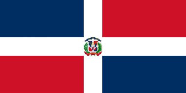 Dominik Cumhuriyeti 'nin ulusal bayrağı ulusal günlerde kullanılabilir. Vektör illüstrasyonu