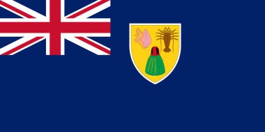 Ulusal Türk ve Caicos Adaları bayrağı ulusal günlerde kullanılabilir. Vektör illüstrasyonu