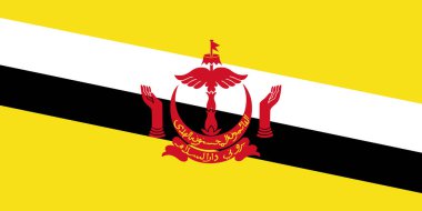 Brunei 'nin ulusal bayrağı Brunei ulusal günlerini kutlamak için kullanılabilir. Vektör illüstrasyonu