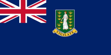 İngiliz Virjin Adaları 'nın ulusal bayrağı ulusal günlerde kullanılabilir. Vektör illüstrasyonu