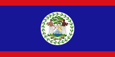 Belize 'nin ulusal bayrağı, Belize' nin ulusal günlerini kutlamak için kullanılabilir. Vektör illüstrasyonu