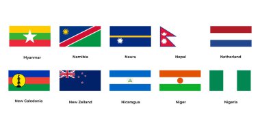 Myanmar, Namibya, Nauru, Nepal, Hollanda, Yeni Zelland, Nijer, Nijerya, Nikaragua 