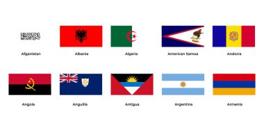 Afganistan, Arnavutluk, Cezayir, Andorra, Angola, Anguilla, Arjantin, Ermenistan 