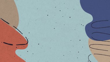 Mavi karalama arkaplan deseni, soyut kırmızı mavi şekiller. Modern moda model arkaplanı.