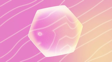 Altıgen şekilli parlak soyut pembe turuncu beyaz arka plan. Kaliteli fotoğraf