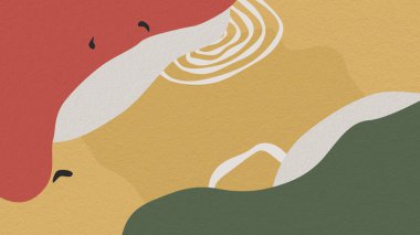 Pastel soyut arka plan, modaya uygun sarı bej ve yeşil şekiller. Yüksek kalite fotoğraf