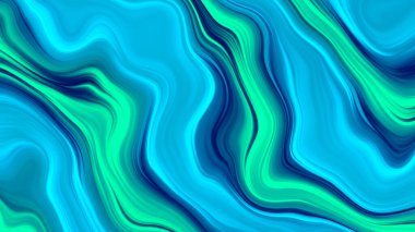 Neon sıvısı soyut arka plan. Cyan turkuaz lacivert renkli dalgalı çizgiler. Yüksek kalite fotoğraf