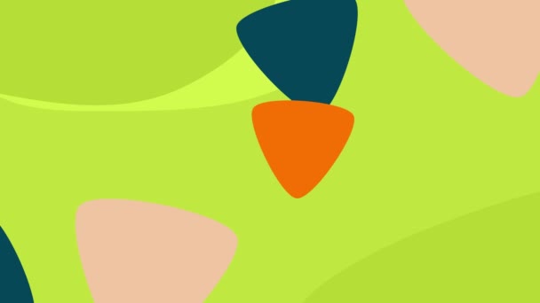 Streszczenie Zielone Tło Granatowymi Beżowymi Pomarańczowymi Animowanymi Kształtami Rysunek Dłoni — Wideo stockowe