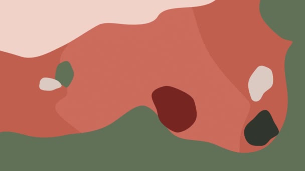 Абстрактный Оранжево Зеленый Одушевленный Фон Красочные Анимированные Формы Высокое Качество — стоковое видео