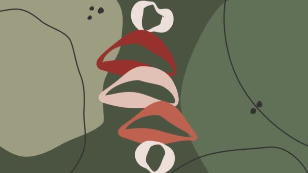 Minimalne Abstrakcyjne Zielone Animowane Tło Zielony Czerwony Pomarańczowy Biały Kolor — Wideo stockowe