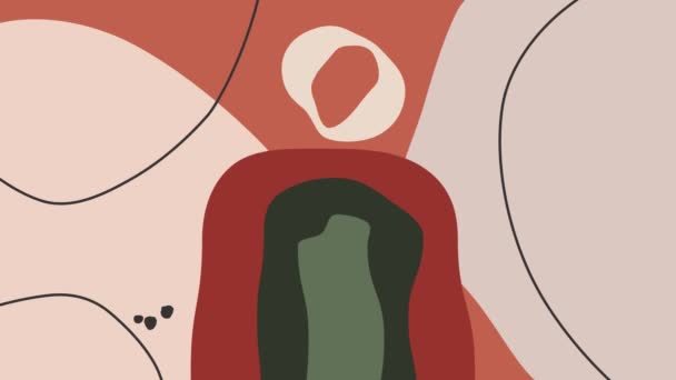 Asgari Soyut Bej Animasyon Arka Plan Yeşil Kırmızı Turuncu Beyaz — Stok video