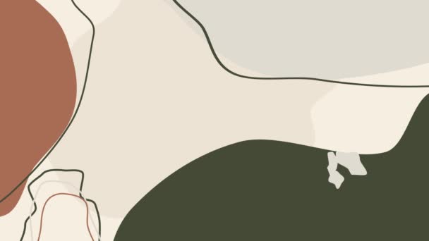 Абстрактная Живопись Оживила Фон Зеленым Бежевым Коричневым Цветами Рисунок Холсте — стоковое видео
