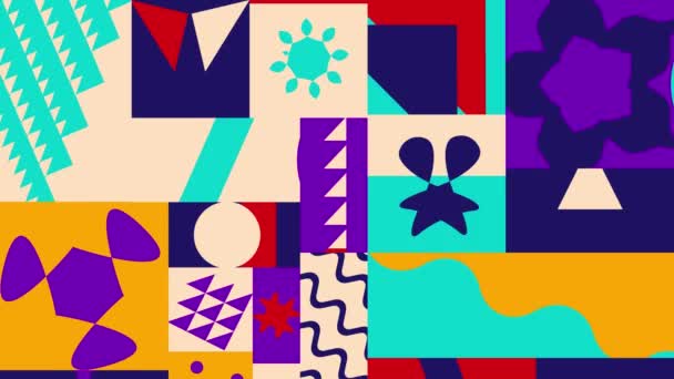 Сучасний Анімований Фоновий Геометричний Дизайн Фіолетово Оранжевим Кольором — стокове відео