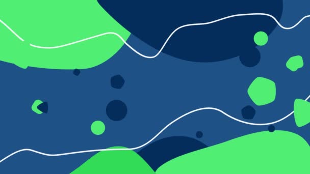 Abstrakter Marineblauer Hintergrund Mit Grünen Formen Mehrfarbig Animierter Hintergrund Hohe — Stockvideo