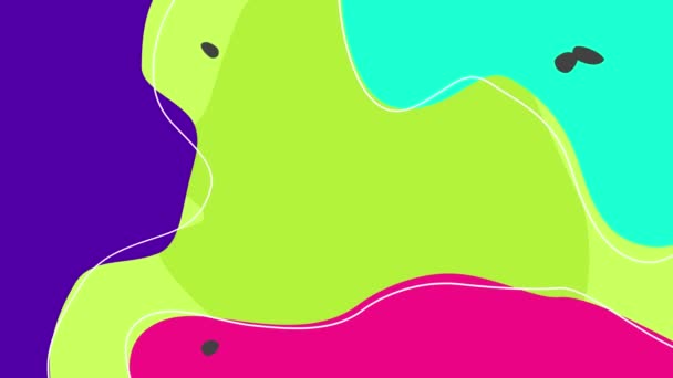 Геометрический Розово Зеленый Неон Пурпурном Оживленном Фоне Разноцветным Узором — стоковое видео