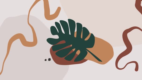 Bej Rengi Soyut Animasyon Arka Planı Moda Tarzında Kahverengi Yeşil — Stok video