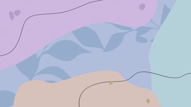 Minimalis Latar Belakang Animasi Pastel Bunga Lilac Dan Desain Warna — Stok Video