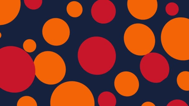 Nahtloser Marineblauer Hintergrund Mit Orangen Und Roten Abstrakten Mustern Animation — Stockvideo