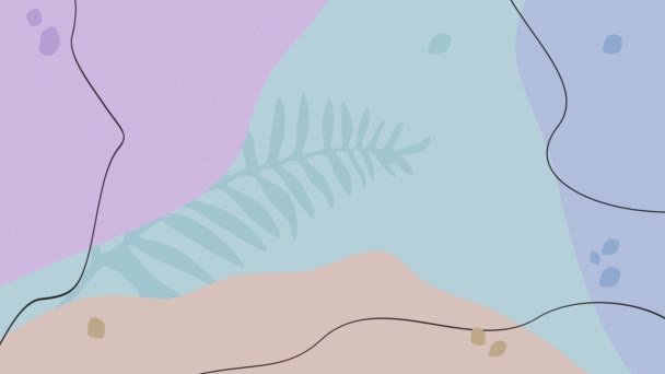 Minimalistisk Pastell Animerad Bakgrund Blommig Lila Och Beige Färg Design — Stockvideo