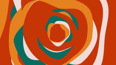 Animasyon geometrik arka planı olan kusursuz bir desen. Yeşil kırmızı turuncu eğri çizgiler. 4k döngü.