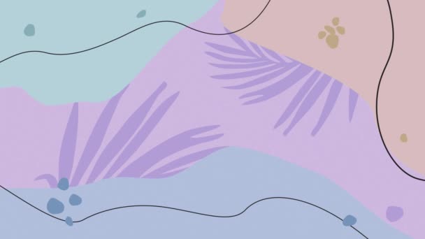 Minimalist Pastel Animasyon Arka Plan Çiçekli Leylak Bej Renk Tasarımı — Stok video