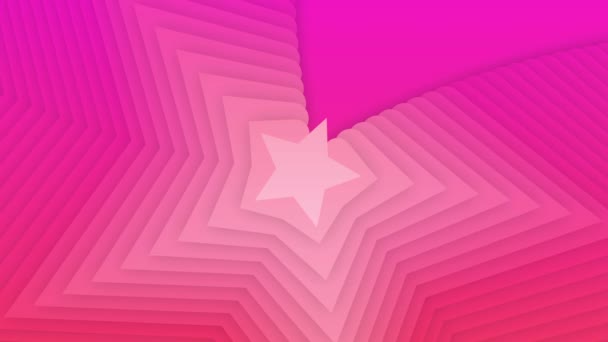 Абстрактный Глянцевый Вырезанный Анимированный Фон Абстрактный Розовый Цвет Звезды — стоковое видео