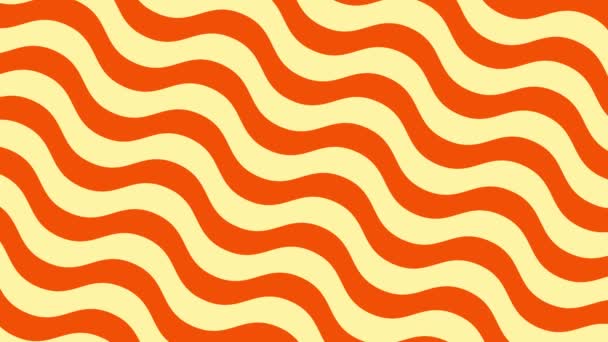 Zakrzywione Linie Animowane Tło Falisty Wzór Pomarańczowymi Żółtymi Liniami Kolorów — Wideo stockowe