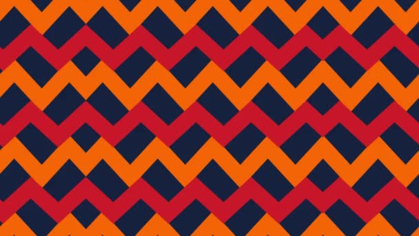 Fondo Marino Sin Costuras Con Patrones Zigzag Abstractos Naranja Rojo — Vídeos de Stock