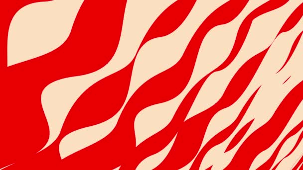 Geometrik Kırmızı Krem Desenli Modern Stil Animasyon Desenli Neon Çizgili — Stok video