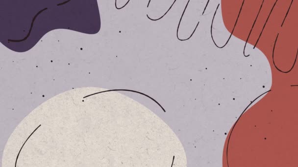 Doodle Šeříkové Pozadí Animovaný Vzor Abstraktní Barevné Tvary Moderní Vzor — Stock video