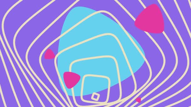 Цветной Фон Анимированным Квадратным Узором Розовыми Заполненными Треугольниками Высокое Качество — стоковое видео