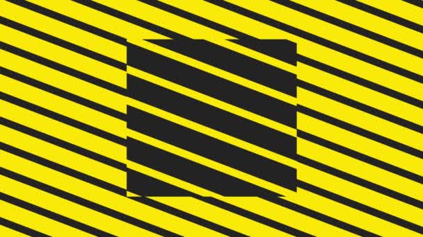 Animowany Wzór Geometryczną Ornamentem Ostre Żółte Linie Tła Złudzenie Optyczne — Wideo stockowe