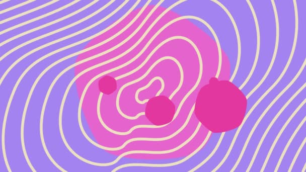 Barevné Pozadí Animovaným Vzorem Růžové Vyplněné Kruhy Kvalitní Animace — Stock video