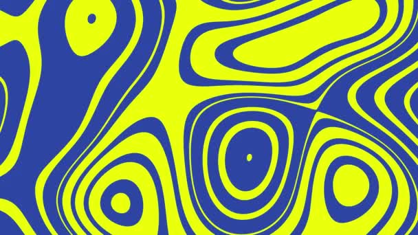 Geometrisches Gelb Blaues Muster Mit Moderner Animierter Textur Neonfarbene Linien — Stockvideo