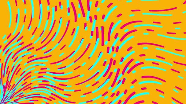 Neon Color Animated Line Background Twisted Liquid Turquoise Pink Colors — Stock Video
