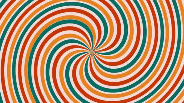 Безшовний Візерунок Анімованим Геометричним Фоном Зелені Червоно Помаранчеві Спіральні Лінії — стокове відео